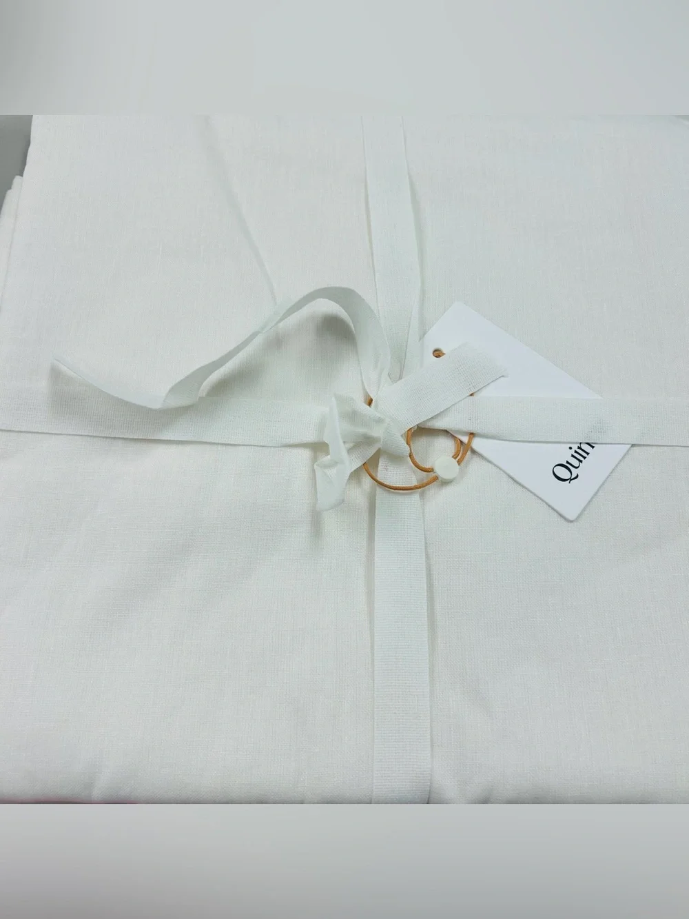 NWT QUINCE Set Of 2 48x96 European Linen Curtains Cream 8693